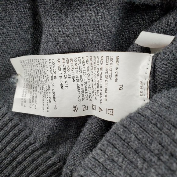 Nautica Sweater Men's 1/4 Zip Long Sleeve High Neck Pullover Sailboat Gray XL - Picture 9 of 12